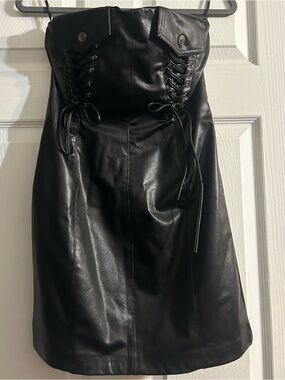 Moto Lace-Up Mini Dress